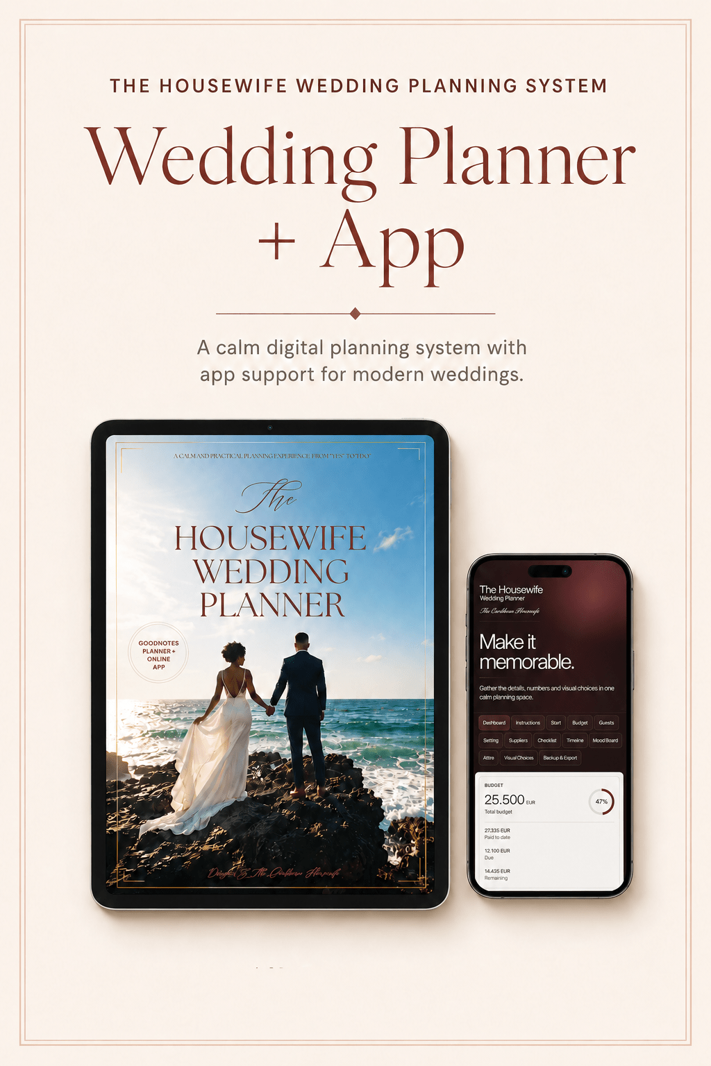 The Housewife Wedding Planner - Ocean Cover and App
