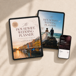The Housewife Wedding Planning System Bundle The Housewife Wedding Planner Ocean Cover The Copenhagen Edition The Caribbean Housewife All rights reserved Copyright 2026